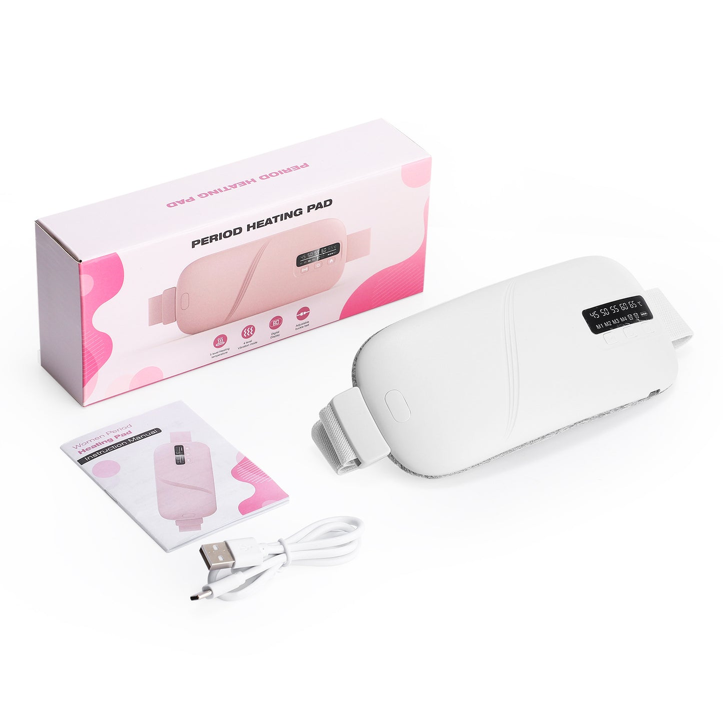 Wireless Heat Therapy Massage Belt for Women - Menstrual Pain Relief & Abdominal Massage Device