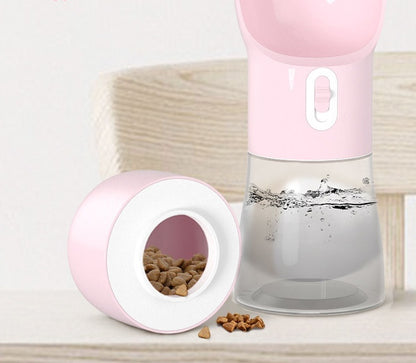 Portable Dog & Cat Water Bottle with Food Container