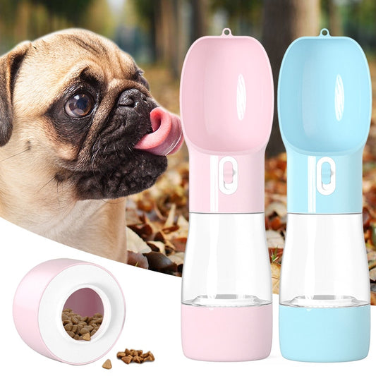 Portable Dog & Cat Water Bottle with Food Container