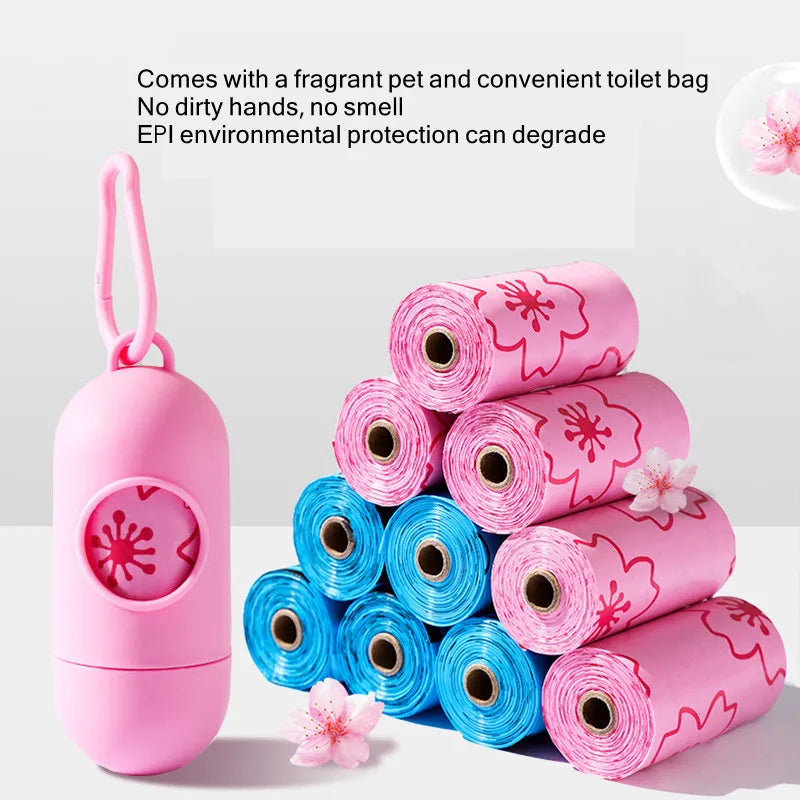 Biodegradable Pet Dog Poop Bags with Printing Outdoor Cleaning Poop Bag Pets Supplies for Dog Garbage Bag