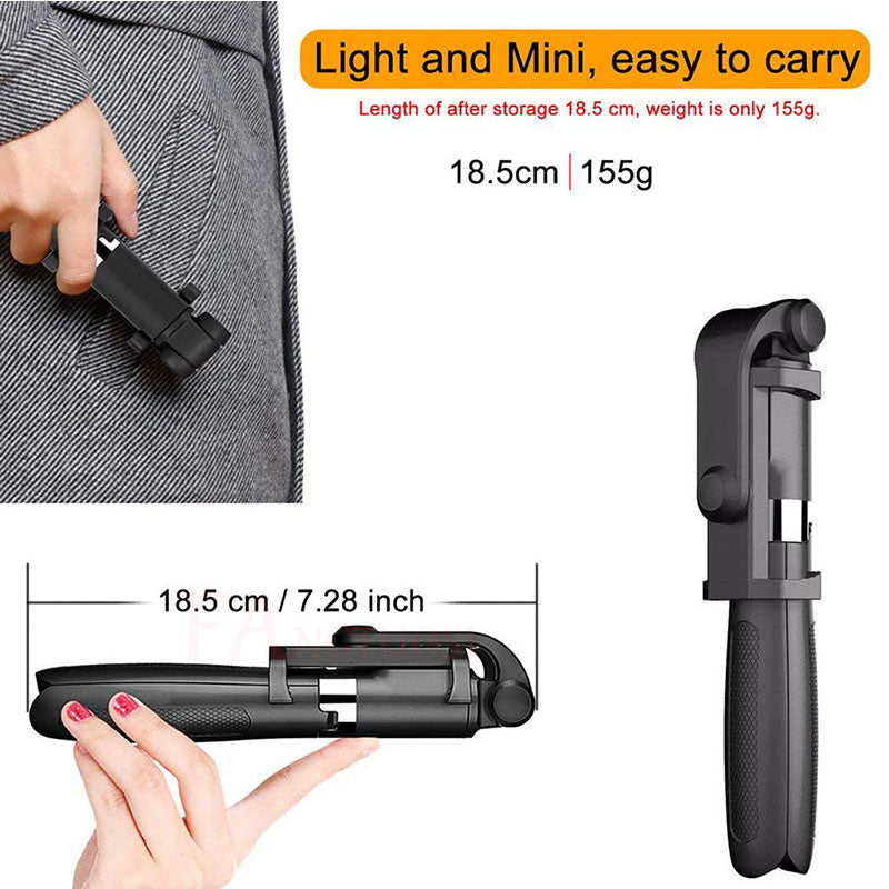 Bluetooth Selfie Stick Tripod for 3.5–6.2" Phones