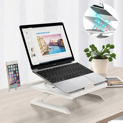 Adjustable Aluminum Laptop Stand with Phone Holder