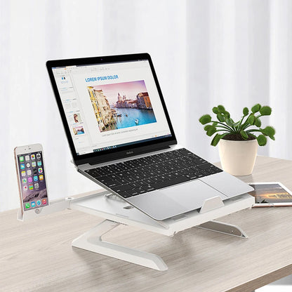 Adjustable Aluminum Laptop Stand with Phone Holder